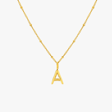 Collar con dije de inicial y piedra de nacimiento